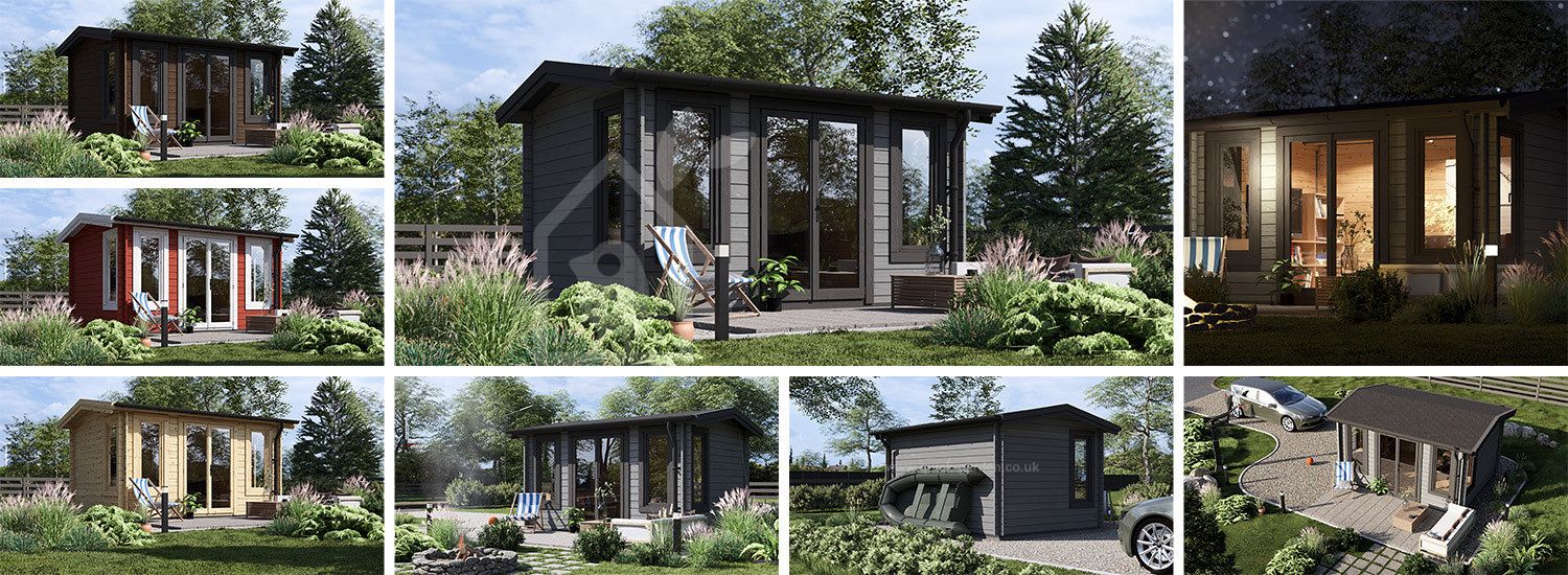 Garden Office Shed POOLHOUSE (34 mm), 4x3 m (13'x10'), 12 m² visualization 1