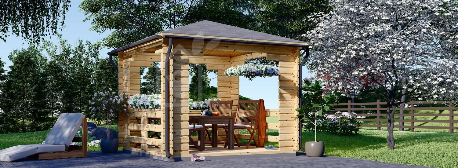 Garden Gazebo FLORA (44 mm), 4x4 m (13'x13'), 16 m² visualization 1