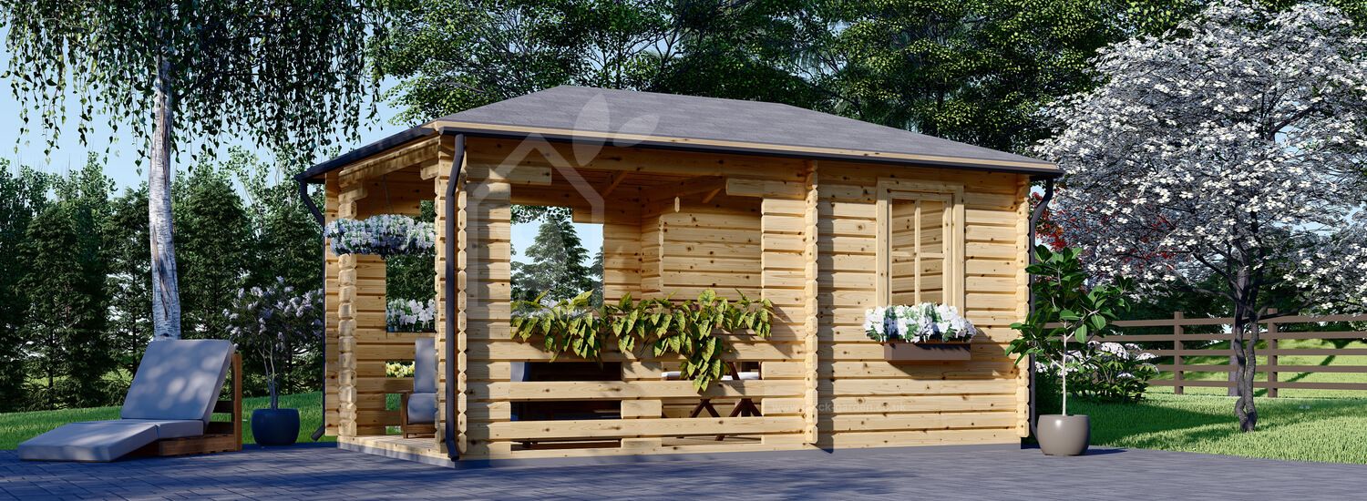 Garden Gazebo FLORA (28 mm), 3x5 m (10'x16'), 15 m² visualization 1