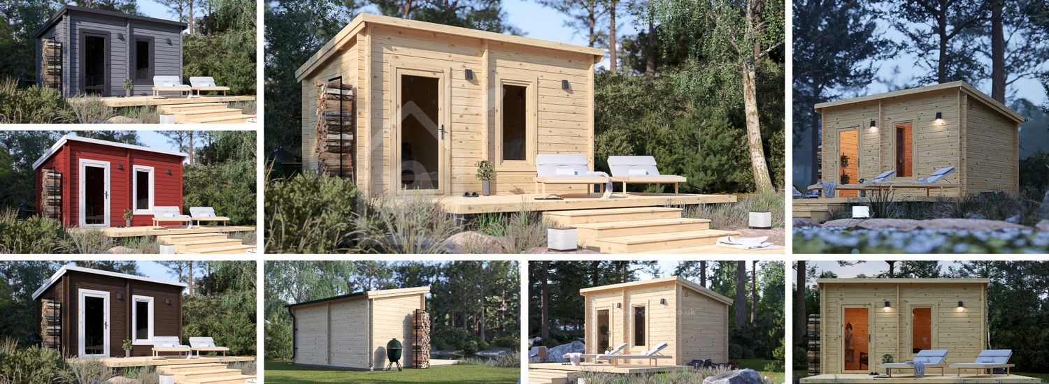 Outdoor Sauna VIGOR (44 mm), 4.5x2.5 m, 4.9 m² visualization 1