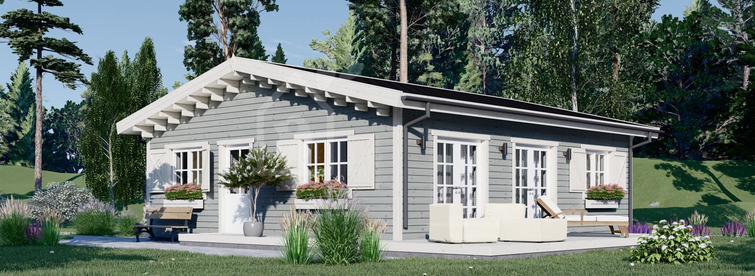 Granny Flat ALICE S (44 mm + Cladding), 10.2x6.2 m (34'x20'), 63 m² visualization 1
