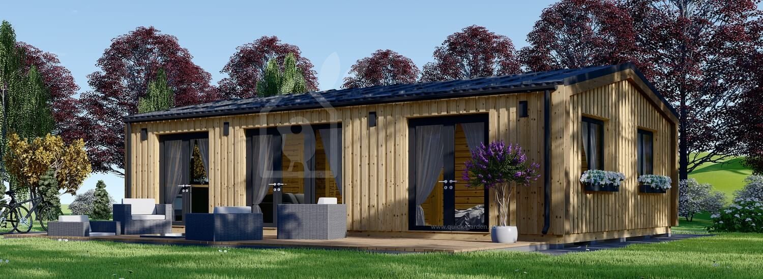 Granny Annexe SELENE (Insulated, 44 mm + Cladding), 54 m² + 25.5 m² Terrace visualization 1
