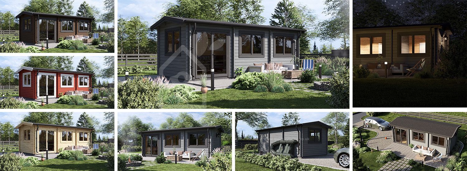 Garden Log Cabin ELEONORA (34 mm), 6.6x3 m, 20 m² visualization 1