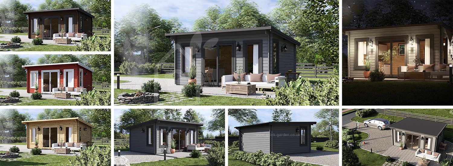 Garden Office Shed ESSEX (34 mm), 5x4 m (16'x13'), 20 m² visualization 1