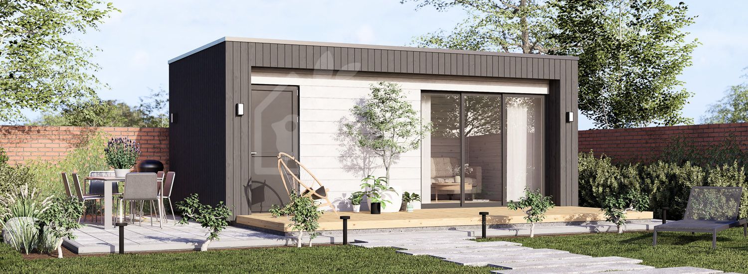 Garden room LAYLA (Insulated, 34 + cladding), 6x3 m (20'x10'), 15 m² visualization 1