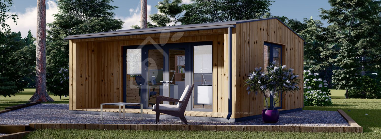 Garden Office TINA (Insulated, 34 + Cladding), 5.5x5 m (18'x16'), 22 m² visualization 1