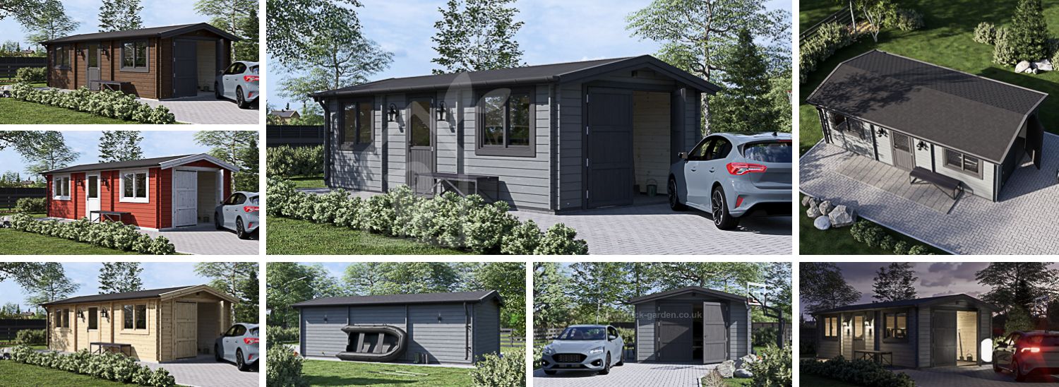 Single Wooden Garage CLASSIC (34 mm), 4x7.5 m (13'x25'), 30 m² visualization 1