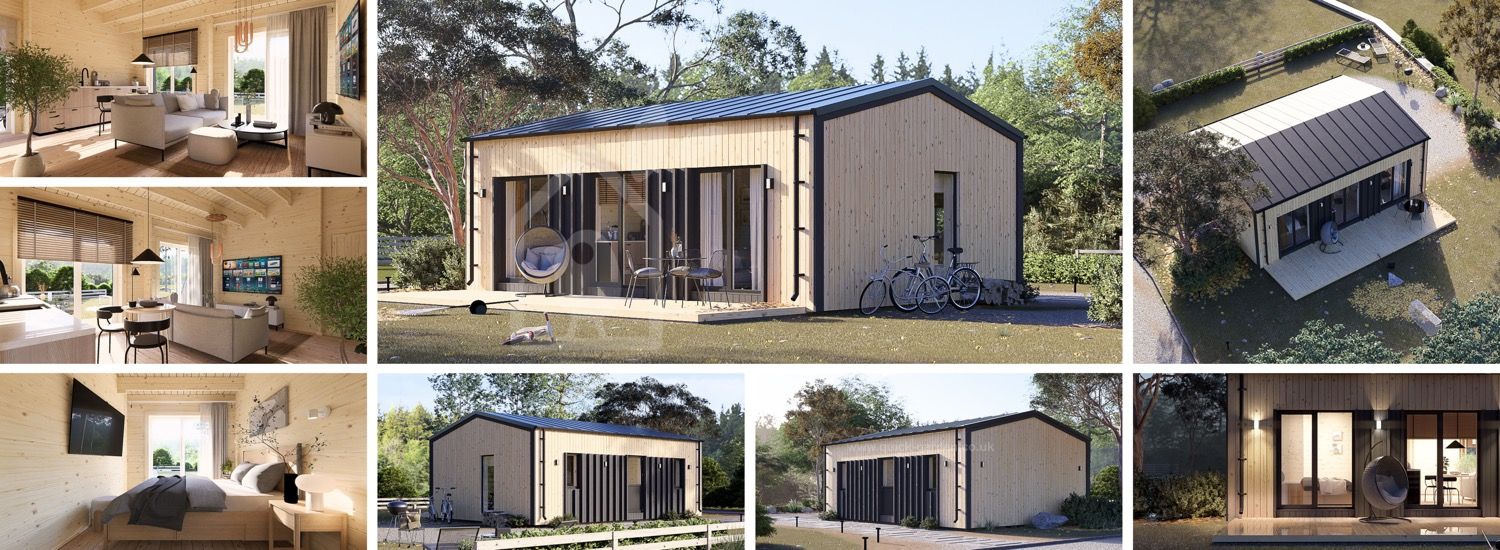 Granny Annexe ANGELA RV (Insulated, 44 mm + Cladding), 44 m² visualization 1