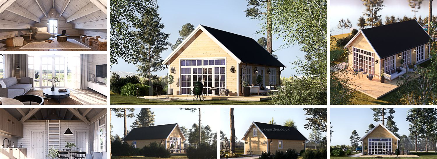 Granny Annexe ARIELLE (Insulated, 34 mm + Cladding), 41 m² visualization 1