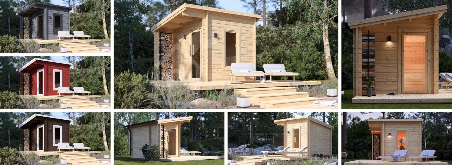 Outdoor Sauna VIGOR (44 mm), 3.3x2.5 m, 4.85 m² visualization 1