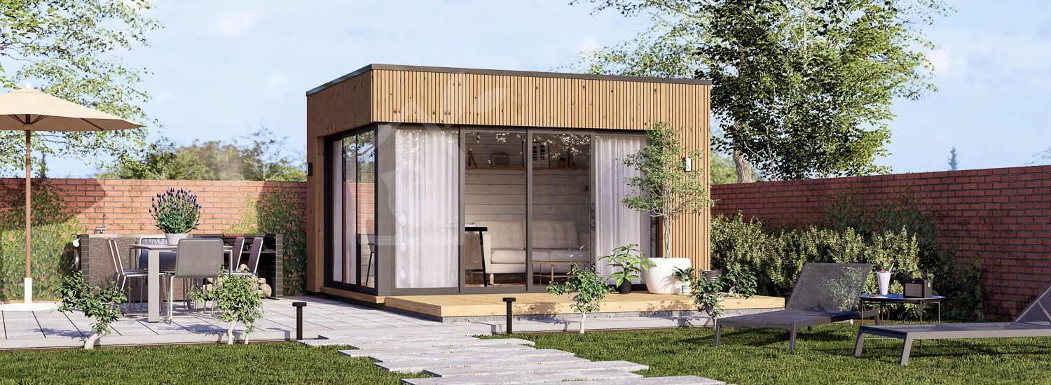 Garden room AMARA (Insulated, 34 + cladding), 4x3 m (13'x10'), 12 m² visualization 1