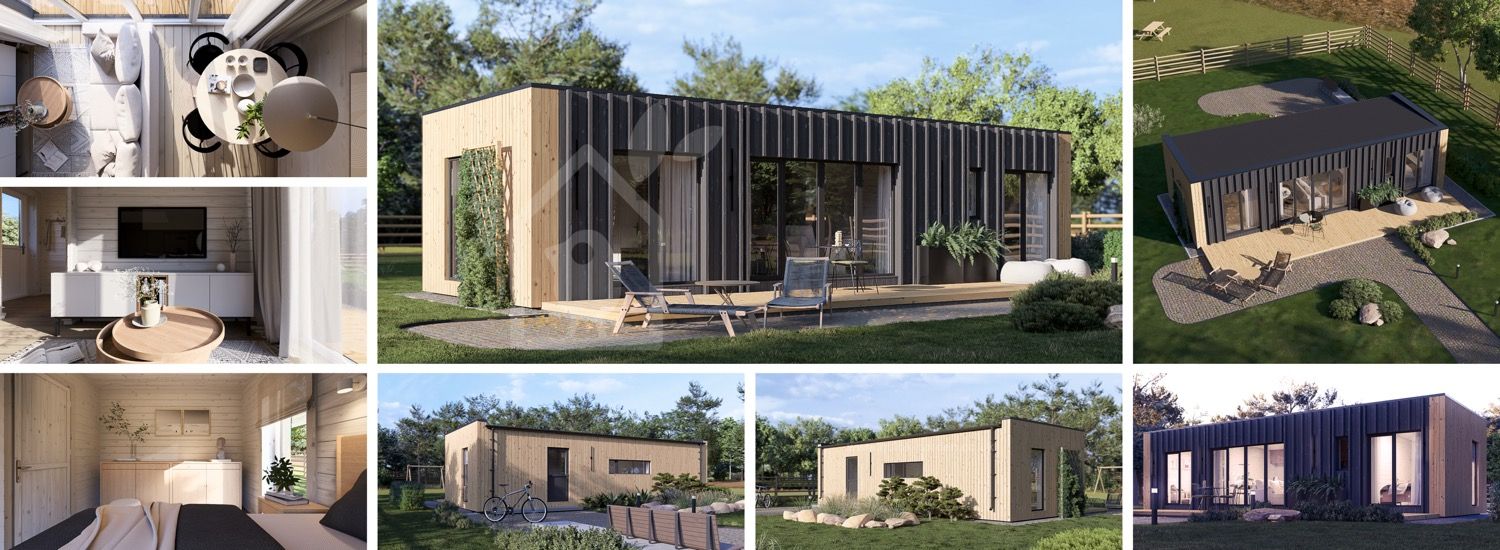 Granny Annexe BELLA 1 RV (Insulated, 44 mm + Cladding), 44 m² visualization 1