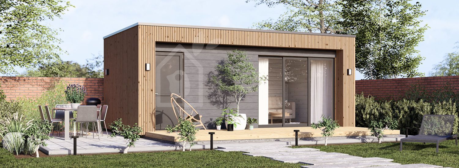 Garden room LAYLA (Insulated, 34 + cladding), 6x3 m (20'x10'), 15 m² visualization 1