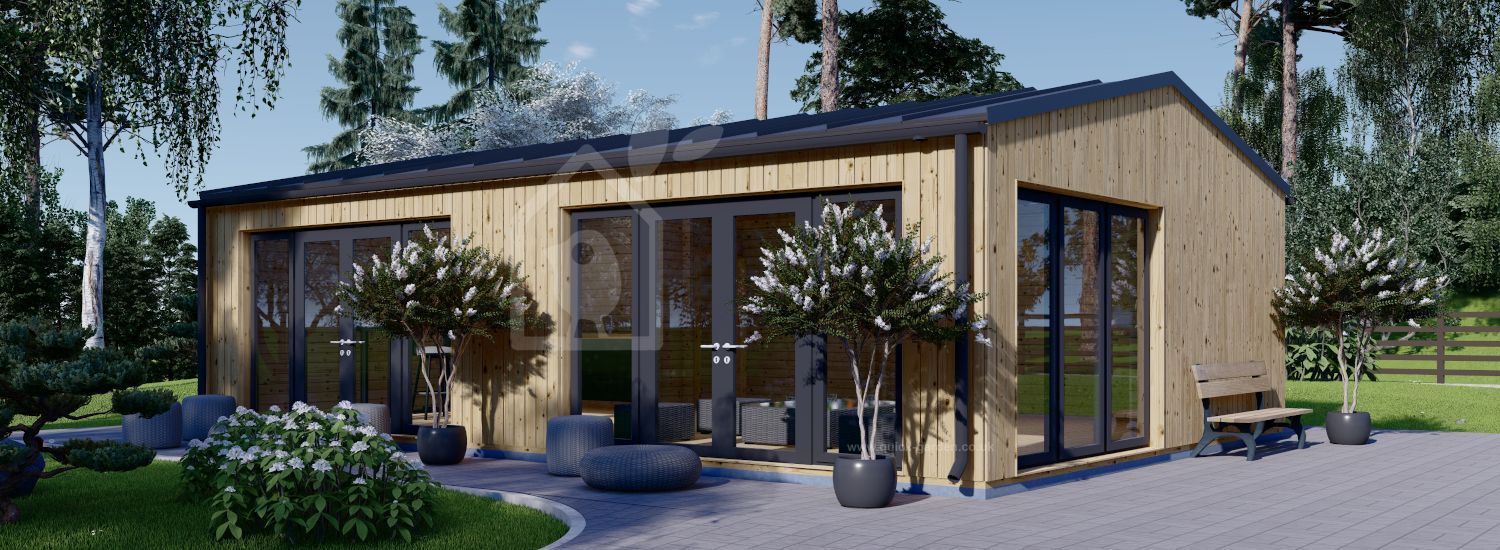 Garden Room Studio MARINA Modern (Insulated, 34 mm + Cladding), 8x6 m (26'x20'), 48 m² visualization 1