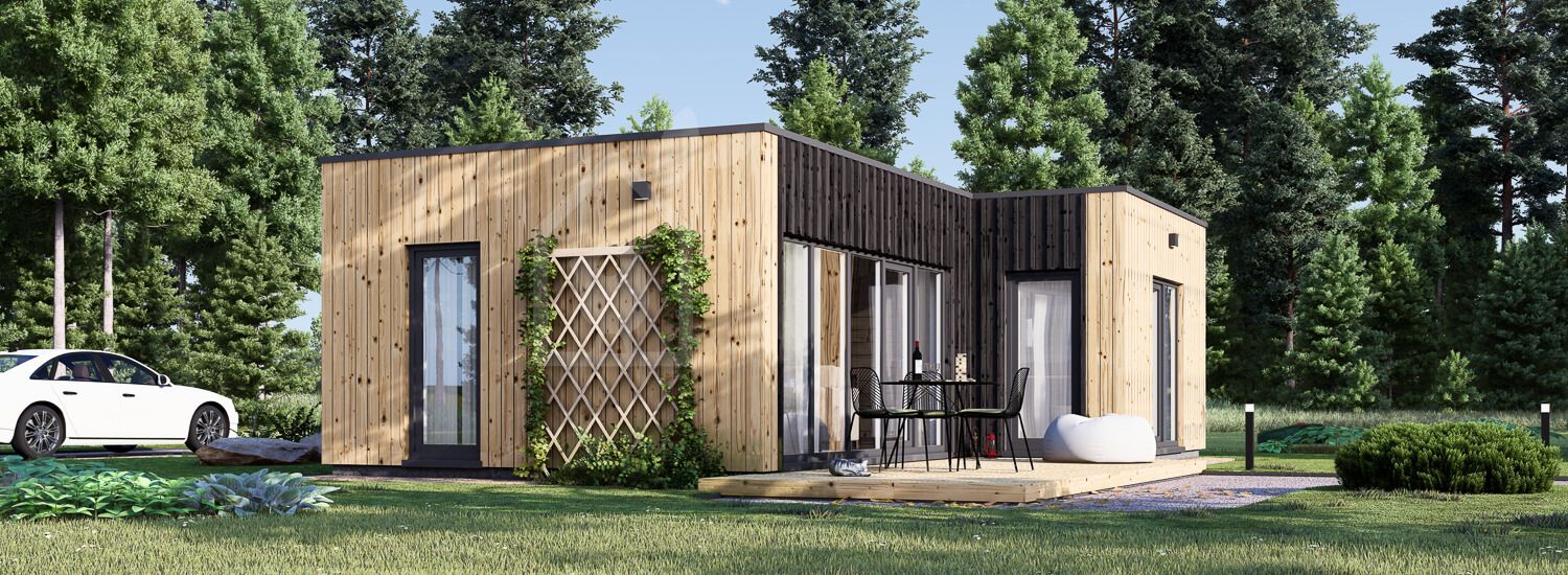 Granny Annexe LUCIA 1 (Insulated, 44 mm + Cladding), 40 m² visualization 1