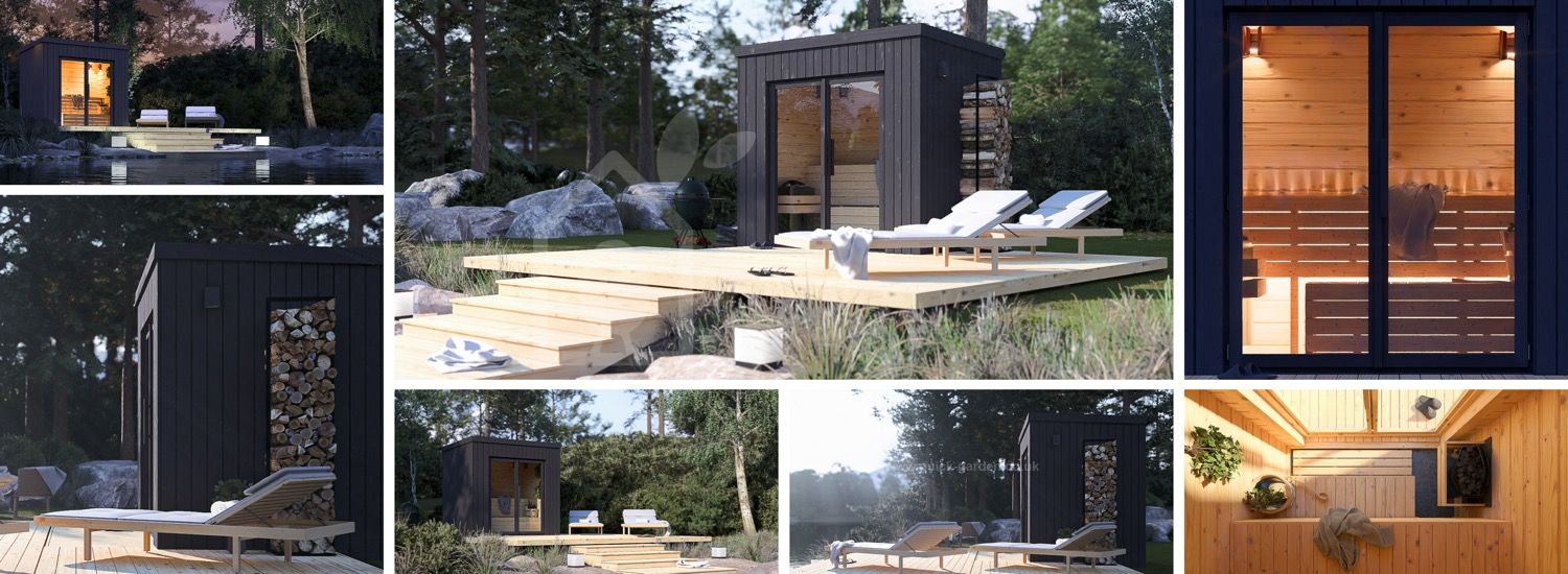 Outdoor Sauna OKO (34 mm + Cladding), 2.3x1.6 m, 2.7 m² visualization 1
