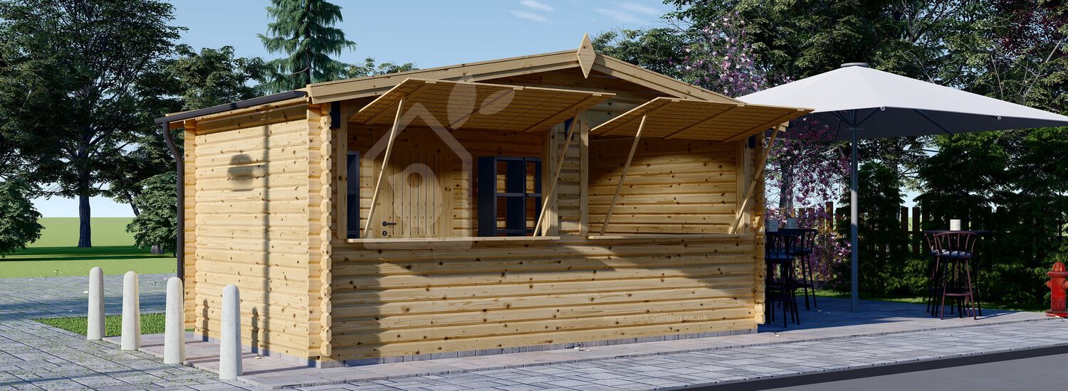 Wooden Kiosk (28 mm), 5x3 m (16'x10'), 15 m² visualization 1