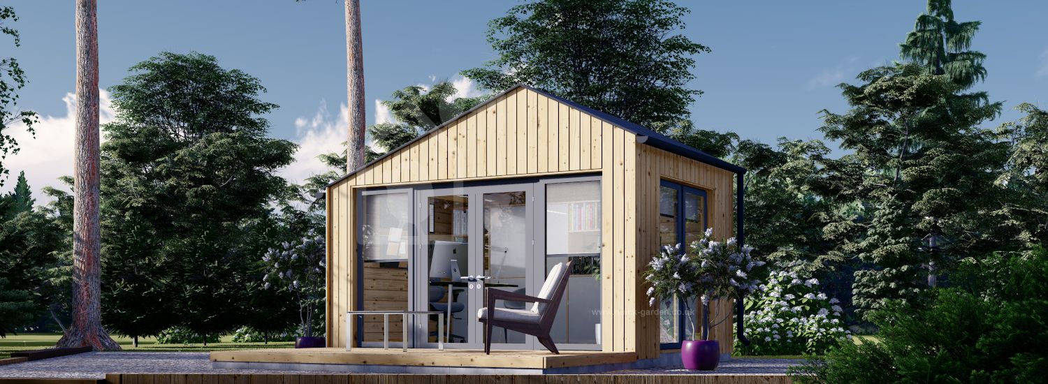 Garden Cabin TONIA (Insulated, 34 mm + Cladding), 4x3 m, 12 m² visualization 1